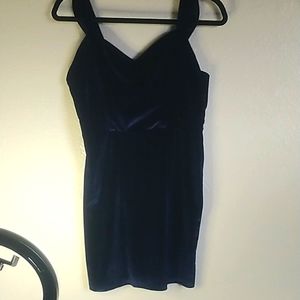 Nasty Gal Navy Blue Velvet Dress